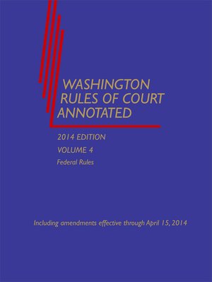cover image of Washington Rules of Court Annotated